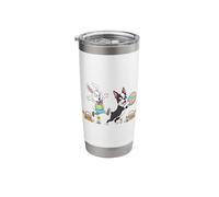 Boston Terrier Bunny Easter Egg Kids Mens Womens Easter Day Stainless Steel Insulated Tumbler