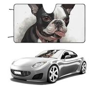 Boston Terrier Car Windshield Sun Shade Keep Car Interior Cool 51"x28" Folding Front Window Sun Shade, Heat Shield for SUV, Truck, Blocks UV