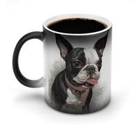 Boston Terrier Color Changing Mug Heat Changing Coffee Mugs Funny Heat Activated Mug Ceramic Magic Cup Novelty Coffee Mugs 12 Oz Unique Tea Cup Birthday Gift for Women Men