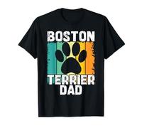 Boston Terrier Dad Funny Mens Bostie Dog Vintage Dad T-Shirt