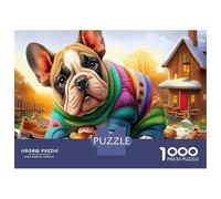 Boston Terrier DIY Jigsaw Puzzle, Bulldog Sweater Eco-Friendly Paper, Fun & Challenging Family Game, Beautiful Decoration Puzzle, Great Gift Idea 38x26cm/1000pcs