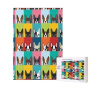 Boston Terrier Dog,300 Pieces Wooden Jigsaw Family Game Jigsaw Puzzles for Adults Teens