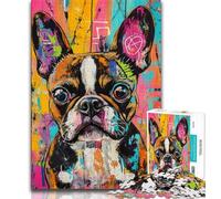 Boston Terrier Dog Adult Jigsaws 2000 Pieces Difficult,Pattern Assembly Fun at Home Activities,Birthday Present,Travel Gifts 70x100cm