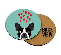 Boston Terrier Dog Art Print, Coaster For Boston Terrier Lover, Drinks Coffee-Tea Coaster.