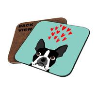 Boston Terrier Dog Art Print, Coaster For Boston Terrier Lover, Drinks Coffee-Tea Coaster.