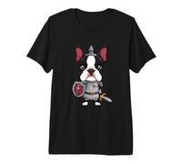 Boston Terrier Dog as a Knight Premium T-Shirt
