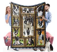 Boston Terrier Dog Blanket, Fleece Throw Blanket for Couch Bed, Soft Cozy Warm Flannel Blankets and Throws for Sofa Living Room, Gifts for Dog Lovers, 60" x 80" Twin Size
