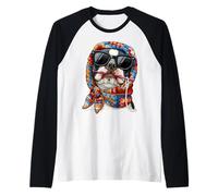 Boston Terrier Dog Bostie Granny Square Crochet Yarn Raglan Baseball Tee
