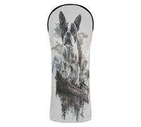 Boston Terrier Dog Cute Ship 3D Golf Club Head Cover Headcovers with Interchangeable No. Tags Designed to Fit All Woods and Drivers