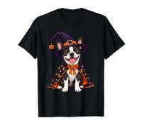 Boston Terrier Dog Dressed As A Witch Halloween Value Graphic T-Shirt