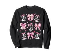 Boston Terrier Dog Mom Girl Coquette Bow Pink Sweatshirt