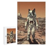 Boston Terrier Dog On Mars Jigsaw Puzzle, 1000 PCS, Indoor Activity for The Home, An Absorbing Project for Relaxed Weekends, at Home