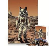 Boston Terrier Dog On Mars Jigsaws 1000 Pieces for Adults Mental Exercise Gentle Engagement Snug Lock Warm Xmas Gift (38X26CM)