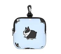 Boston Terrier Dog Pattern, Square Zipper Storage Bag, Neoprene Coin Purse, Small Wallets, Change Pouch, Change Purse