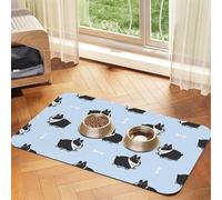 Boston Terrier Dog Pattern,Waterproof Pet Feeding Mat,Cat Dog Placemats for Food and Water, PU Leather Food Mats,40x60cm