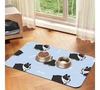 Boston Terrier Dog Pattern,Waterproof Pet Feeding Mat,PU Leather Placemats for Cat Dog Water Bowl,Food Mats,30x45cm