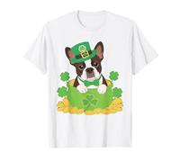 Boston Terrier Dog St. Patrick’s Day Irish Shamrock Lucky T-Shirt