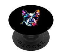 Boston Terrier Dog Sunglasses Pop Art Boston Terrier Lovers PopSockets Adhesive PopGrip