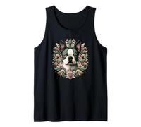Boston Terrier Dog Whimsical Botanical Nature Illustration Tank Top