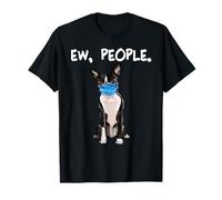 Boston Terrier Ew People Dog Wearing Face Mask T-Shirt