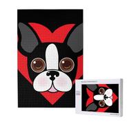Boston Terrier Face,1000 Pieces Wooden Jigsaw Family Game Jigsaw Puzzles for Adults Teens