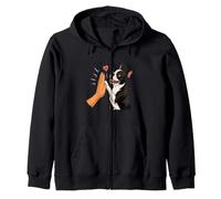 Boston Terrier High Five - Boston Bull Terrier Mom Zip Hoodie