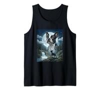Boston Terrier Howling to The Moon Meme Funny Dog Lover Tank Top
