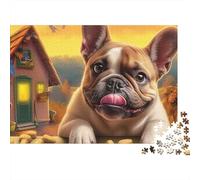 Boston Terrier Jigsaw Puzzle 1000 Pieces Energetic Tuxedo-patterned Lively Boston Terriers Premium Paper Jigsaw for Focus Training, Calm Relaxation And Family Leisure 38x26cm/1000pcs