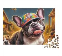 Boston Terrier Jigsaw Puzzle 1000 Pieces Energetic Tuxedo-patterned Lively Boston Terriers Premium Paper Jigsaw for Focus Training, Calm Relaxation And Family Leisure 38x26cm/1000pcs