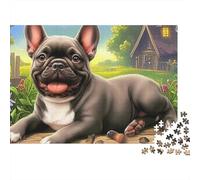 Boston Terrier Jigsaw Puzzle 1000 Pieces Energetic Tuxedo-patterned Lively Boston Terriers Premium Paper Puzzle for Stress Relief, Focus Training And Family Leisure Time 38x26cm/1000pcs