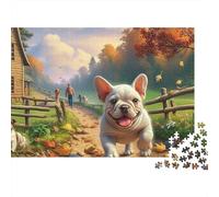 Boston Terrier Jigsaw Puzzle 1000 Pieces Energetic Tuxedo-patterned Lively Boston Terriers Premium Paper Jigsaw for Focus Training, Calm Relaxation And Family Leisure 52x38cm/1000pcs