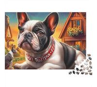 Boston Terrier Jigsaw Puzzle 1000 Pieces Energetic Tuxedo-patterned Lively Boston Terriers Premium Paper Puzzle for Stress Relief, Focus Training And Family Leisure Time 38x26cm/1000pcs
