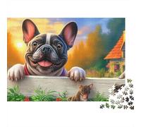 Boston Terrier Jigsaw Puzzle 1000 Pieces Energetic Tuxedo-patterned Lively Boston Terriers Premium Paper Puzzle for Stress Relief, Focus Training And Family Leisure Time 52x38cm/1000pcs