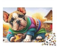 Boston Terrier Jigsaw Puzzle 1000 Pieces Energetic Tuxedo-patterned Lively Boston Terriers Premium Paper Jigsaw for Focus Training, Calm Relaxation And Family Leisure 70x50cm/1000pcs