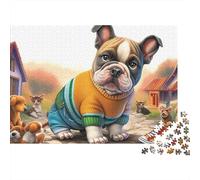 Boston Terrier Jigsaw Puzzle 1000 Pieces Energetic Tuxedo-patterned Lively Boston Terriers Premium Paper Jigsaw for Focus Training, Calm Relaxation And Family Leisure 70x50cm/1000pcs