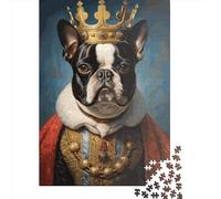 Boston Terrier Jigsaw Puzzle Adult 1000 Pieces Classic Puzzle Paper Jigsaw Puzzle Wall Art Unique Toys 1000pcs (38x26cm)