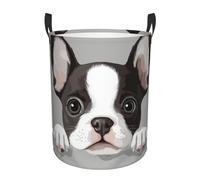 Boston Terrier Laundry Basket Hamper Large Kids Storage Basket Toy Organizer Bins For College Dorms, Boys Girls Baby Bedroom,Bathroom