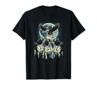 Boston Terrier Moon Eagle Howling Dogs T-Shirt
