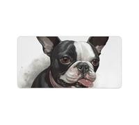 Boston Terrier Mouse Pad Gaming Mousepad Desk Mat Smoothing Rubber Mousepad for Fluid Control Ultra-Stable Non-Slip Rubber Base Mouse Pad (24x12 in)