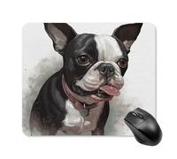 Boston Terrier Mouse Pad Square Laptop Mouse Mat Cute Computer Mousepad Keyboard Pad Non-Slip Desk Pads for Gaming Office Work Home 25 * 30cm