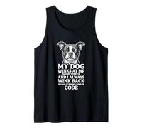 Boston Terrier My Dog Winks Secret Code Tank Top