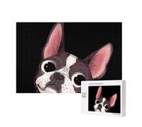 Boston Terrier Nature,300 Pieces Wooden Jigsaw Family Game Jigsaw Puzzles for Adults Teens Home Decor