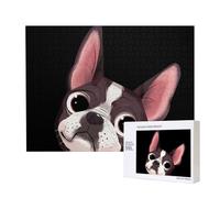 Boston Terrier Nature,500 Pieces Wooden Jigsaw Family Game Jigsaw Puzzles for Adults Teens Home Decor