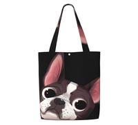 Boston Terrier Nature,Reusable Grocery Bags Shopping Tote Bags Large Capacity Canvas Shoulder bag