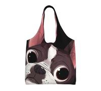 Boston Terrier Nature,Reusable Tote Bags Grocery Bags Large Capacity Canvas Shopping Shoulder bag