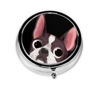 Boston Terrier NatureMeta Pill Box 3 Compartment Medicine Case,Portable Organizer