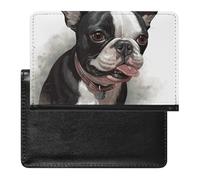 Boston Terrier Passport Holder Slim Travel Wallet RFID Blocking Card Case Cover Passport Cover Protector Essentials with Credit Card Slots for Women/Men