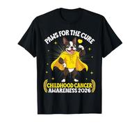 Boston Terrier Paws The Cure Childhood Cancer Awareness 2026 T-Shirt