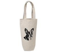 'Boston Terrier Portrait' Cotton Wine Bottle Gift/Travel Bag (BL00041617)