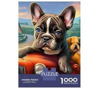 Boston Terrier Premium Cardboard 1000 Piece Red-caped Playful Dog Puzzle, Educational Game Adults, Stress Relief, Birthday Gift & Wall Decor for Enthusiasts 70x50cm/1000pcs